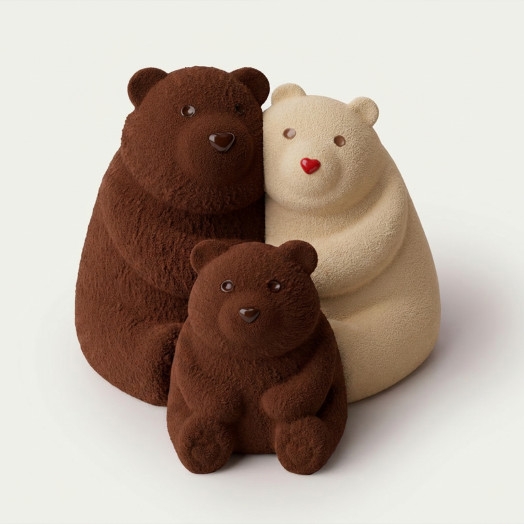 Moule Bear Hug Family en silicone réalise à la main