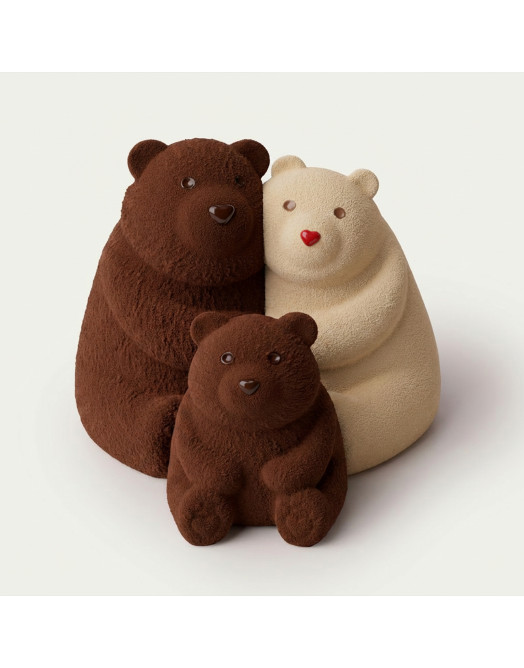 Bear Hug Family silicone mould handmade