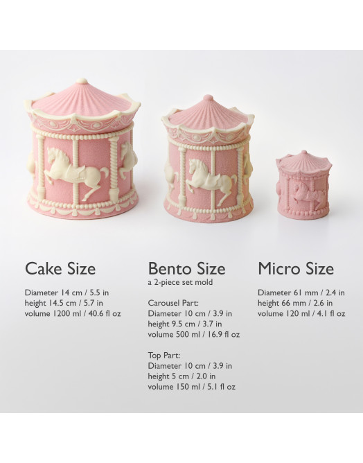 Carousel cake silicone mould handmade