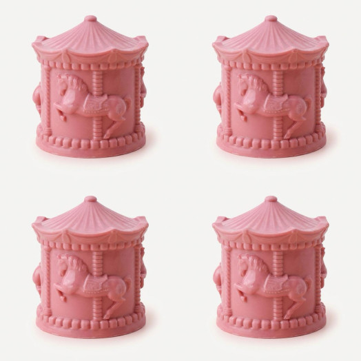 Carousel mini cake silicone mould handmade, Set of 4