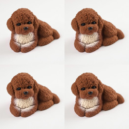 Doggy Mini cake silicone mould handmade, Set of 4