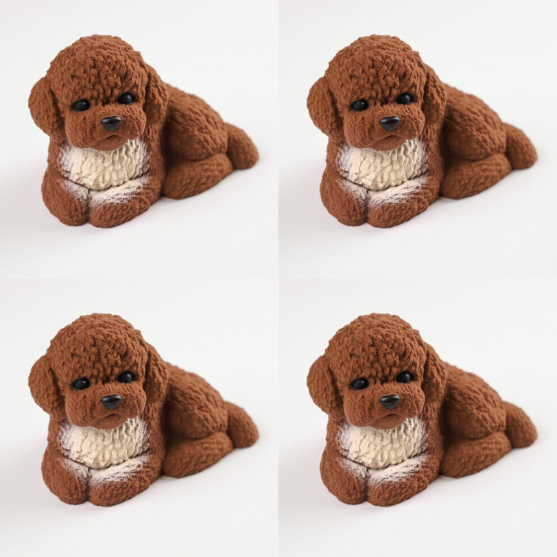 Doggy Mini cake silicone mould handmade, Set of 4