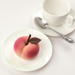 Flat peach mini cake silicone mould handmade
