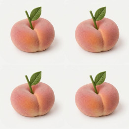 Flat peach mini cake silicone mould handmade, Set of 4