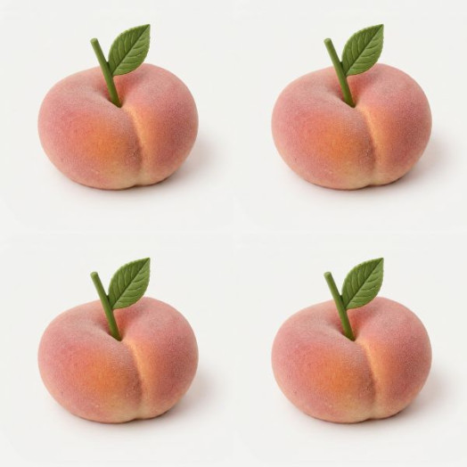 Melocotón plano mini cake molde de silicona hecho a mano, set de 4
