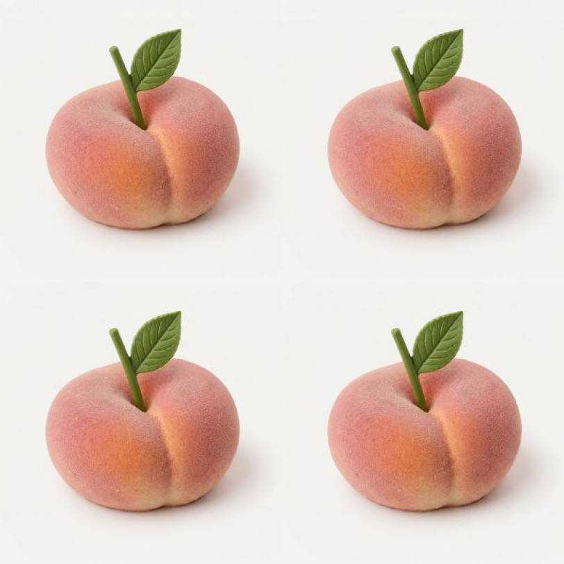 Flat peach mini cake silicone mould handmade, Set of 4 Flat peach mini cake silicone mould handmade, Set of 4