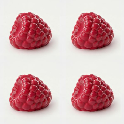Frambuesa mini cake molde de silicona hecho a mano, set de 4