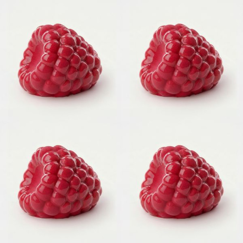 Raspberry mini cake silicone mould handmade, Set of 4