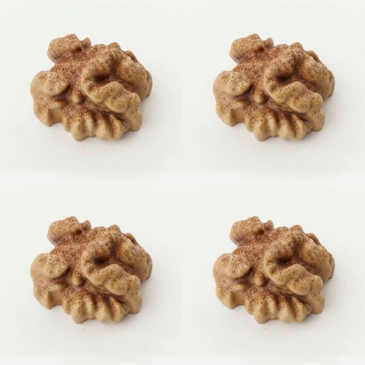Nuez mini cake molde de silicona hecho a mano, set de 4