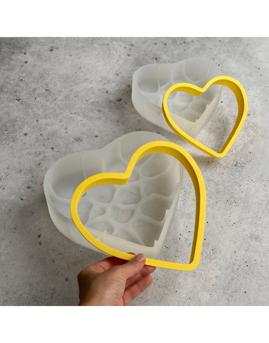 Kintsugi Heart Bento silicone mould handmade