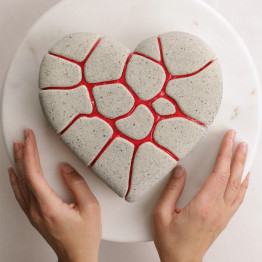 Moule Kintsugi Heart cake en silicone réalise à la main