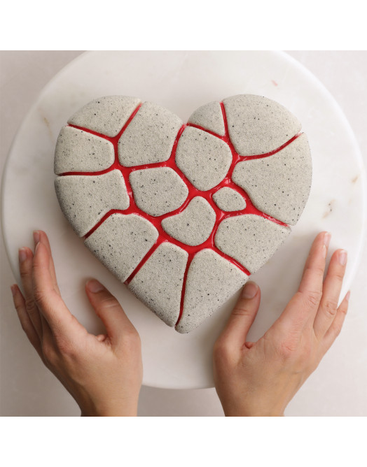 Moule Kintsugi Heart cake en silicone réalise à la main