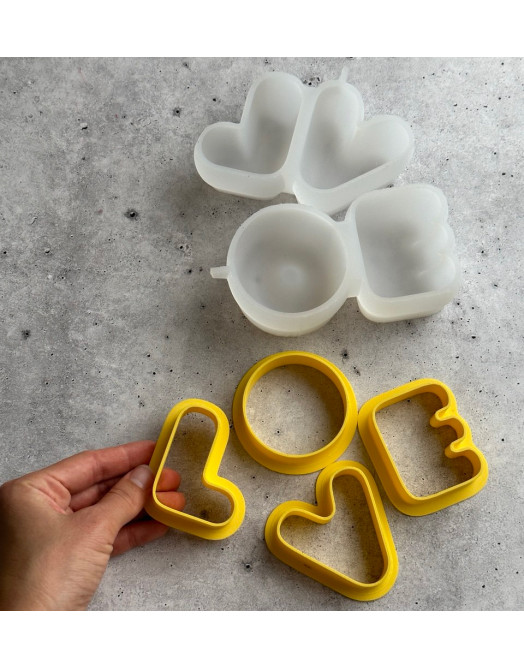 LOVE mini cakes silicone mould handmade