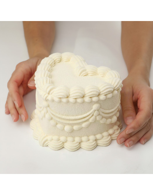 Lambeth Heart Cake silicone mould handmade 1000 ml