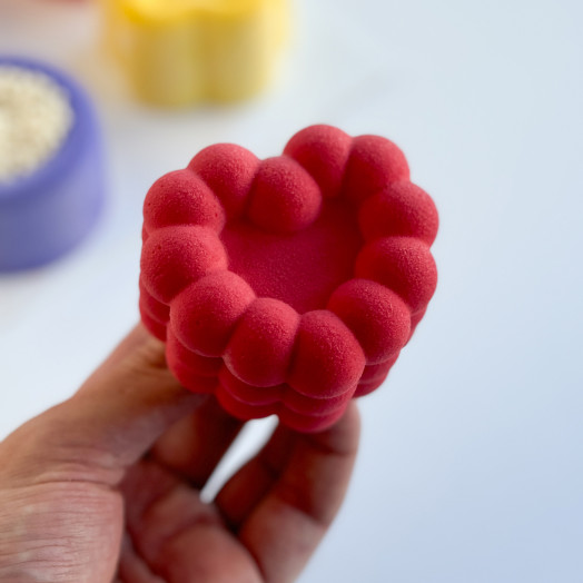 Spheres Heart mini cake silicone mould handmade 120 ml