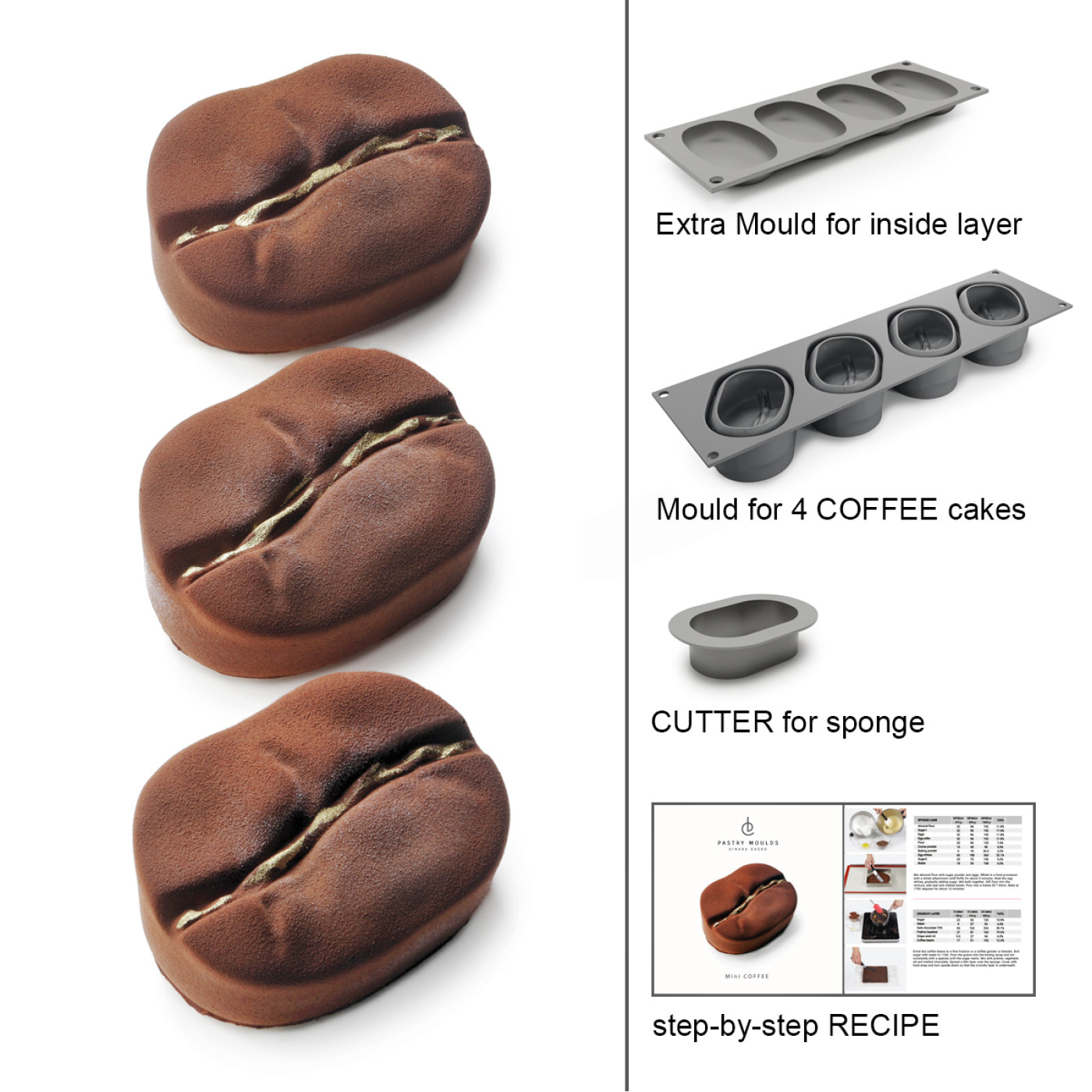 Silicone Mat Mold - Coffee Bean