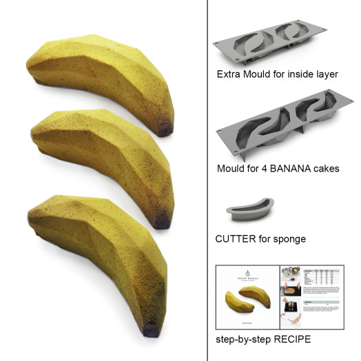 Banana cakes silicone mould