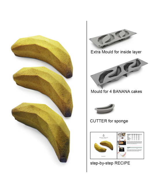 Banana cakes silicone mould